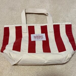 New Summer Fridays Limited Edition Rare Cherry and Cream Mini Tote